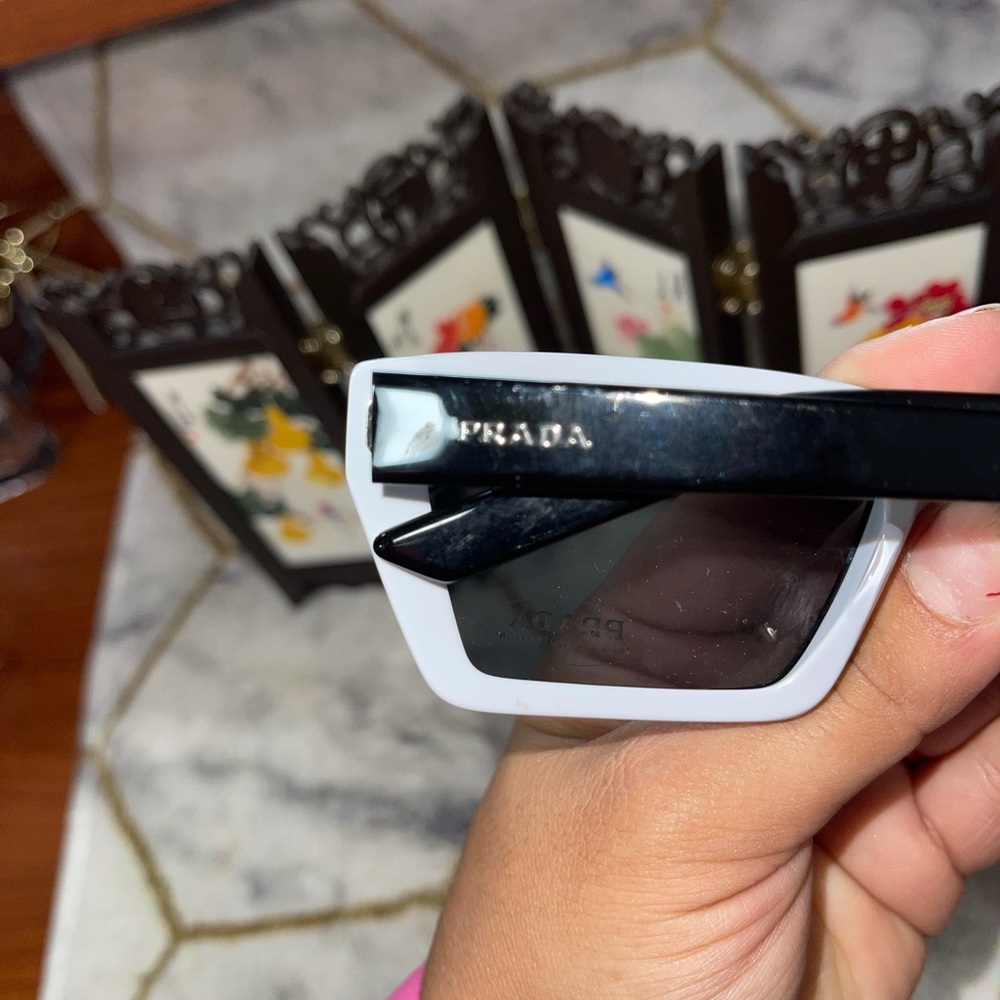 Prada Tortoiseshell Black & White Square Sunglasses - Picture 14 of 16